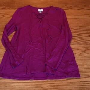 Old navy purple lace up shirt